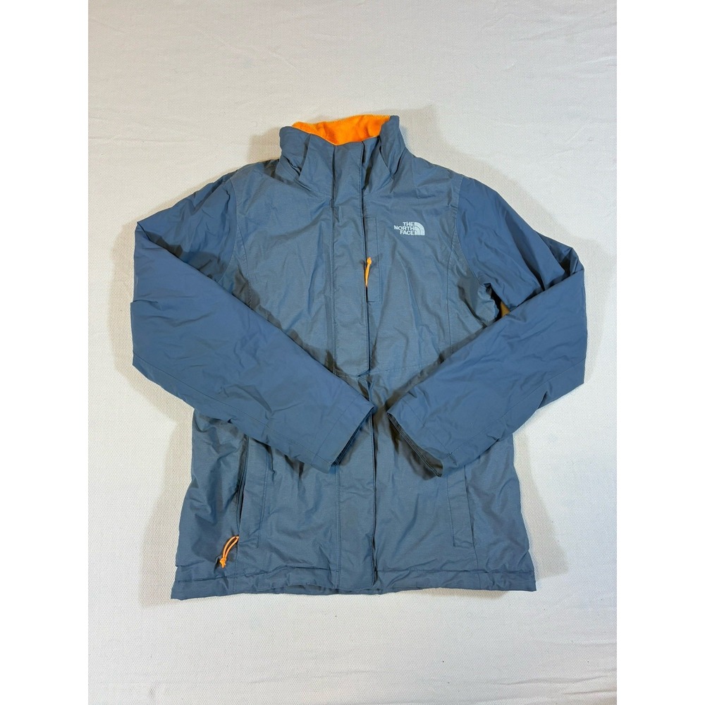 The North Face HyVent Jacket Women's Small Blue Winter Coat Orange Fleece Lined